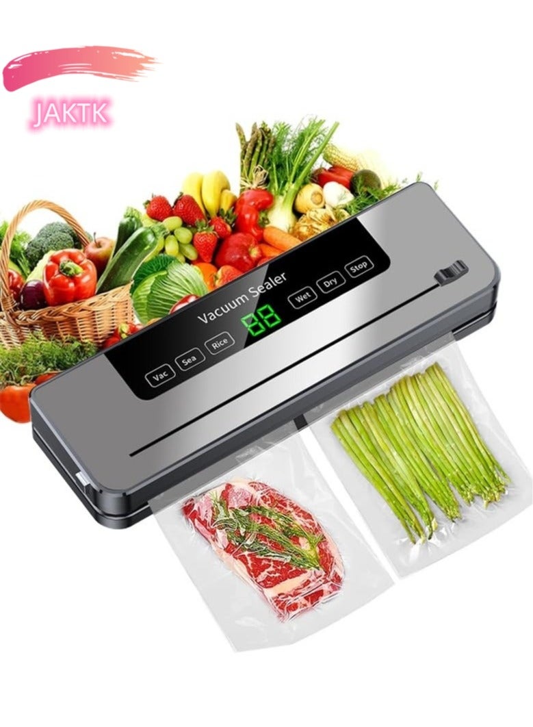 جاكت آلات تغليف الفراغ، آلة تغليف حراري أوتوماتيكية لتعبئة الطعام والحفاظ على نضارته، مع 6 أوضاع جافة ورطبة، وتعقيم بالأشعة فوق البنفسجية بشاشة لمس ذكية - Image 1