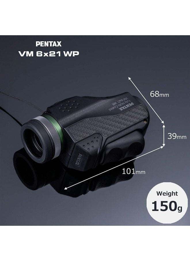 Pentax - PENTAX Monocular VM 6x21 WP Easy to use with just one hand.Universal design that is ergonomically easy to operate. Bright and clear view with high contrast and excellent optical performance.Waterproof - Image 1