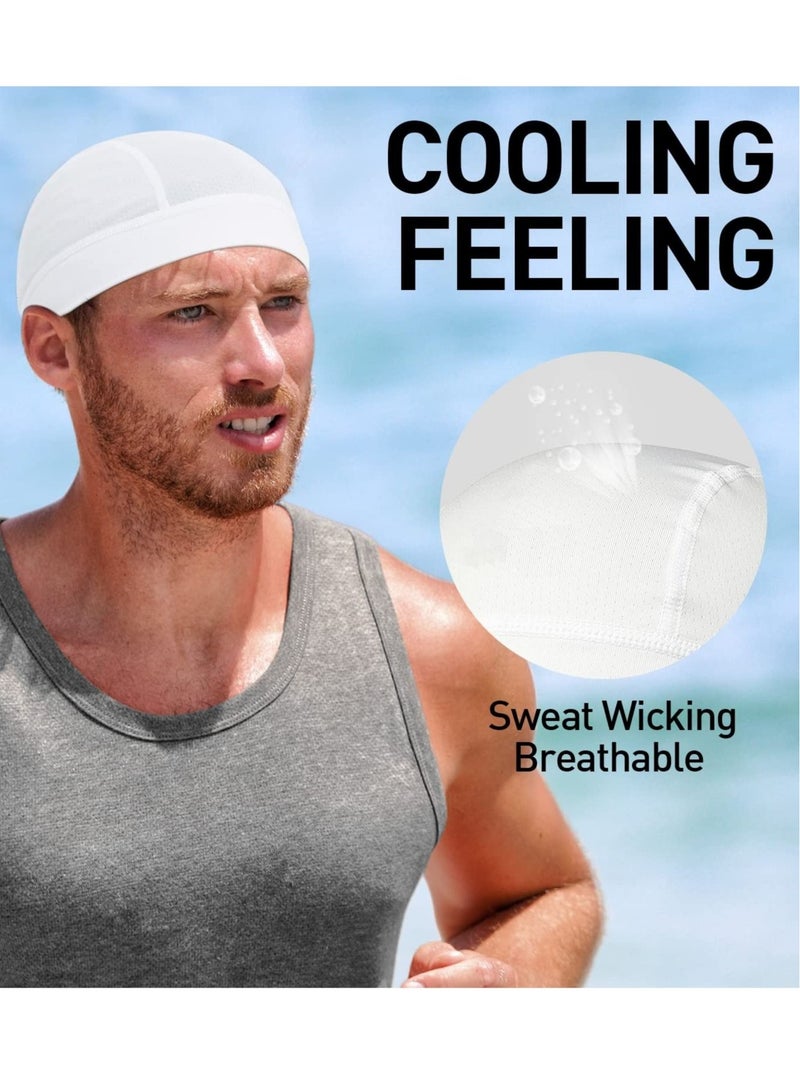 Captaintech Cycling Skull Cap Under Helmet Summer Breathable Mesh Helmet Liner Sun Protection Beanie for Men Women Sweat Wicking Hat for Motorcycling Cycling Football Running - Image 2