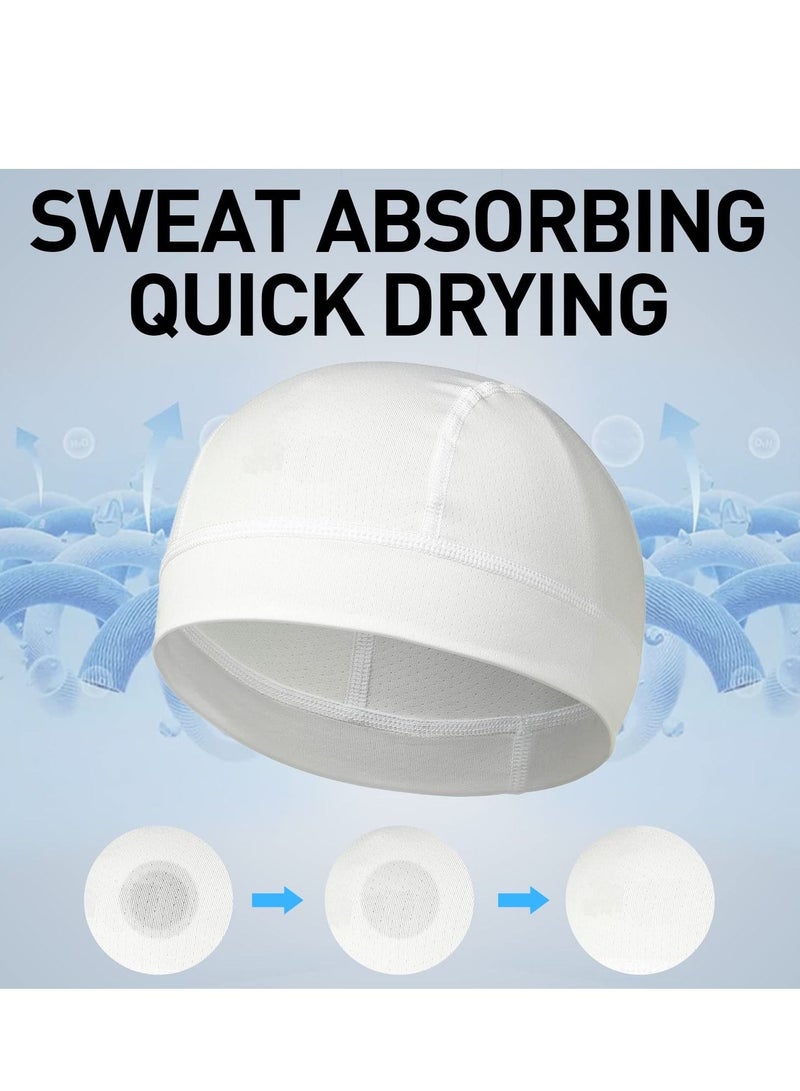Captaintech Cycling Skull Cap Under Helmet Summer Breathable Mesh Helmet Liner Sun Protection Beanie for Men Women Sweat Wicking Hat for Motorcycling Cycling Football Running - Image 3