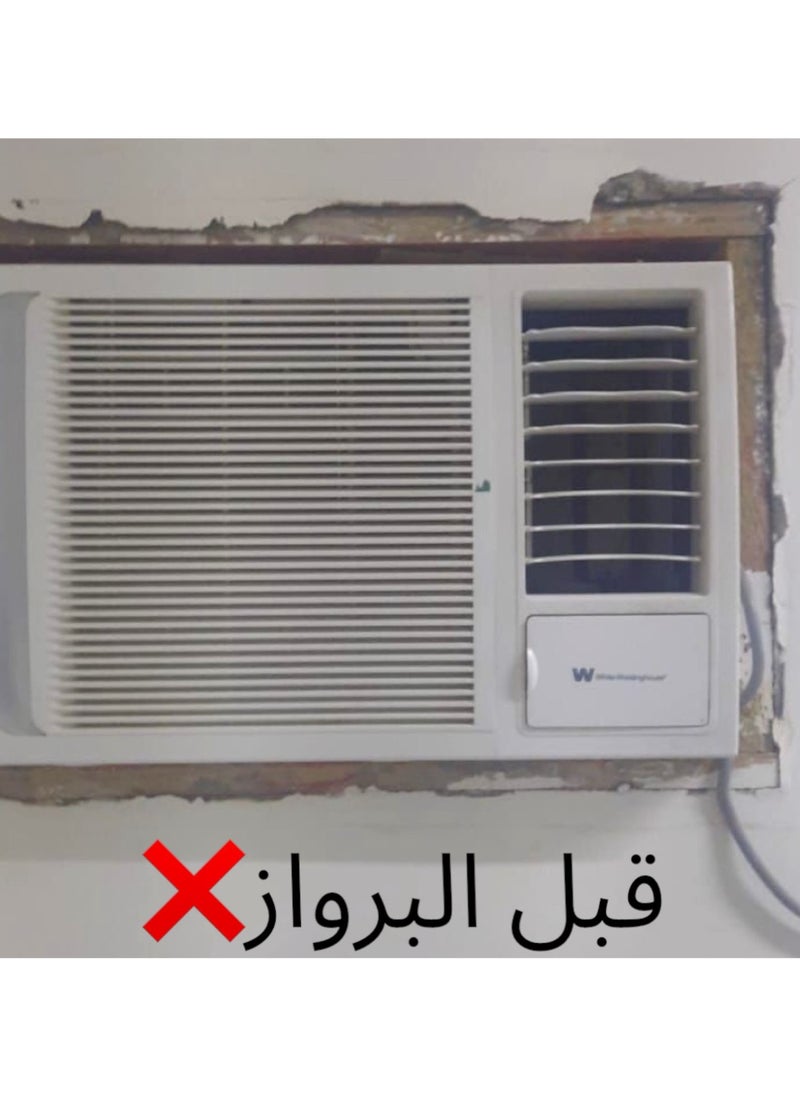 ماركة غير محددة - برواز مكيف شباك بلاستيك جاهز عالي الجودة براويز مكيفات شباك لاحاجة الى مسامير التثبيت اطار و ديكور المكيف الشباك مانعة للغبار والحشرات يحافظ على هواء التكييف كاملا بالغرفة سهولة الفك التركيب التنظيف - Image 1