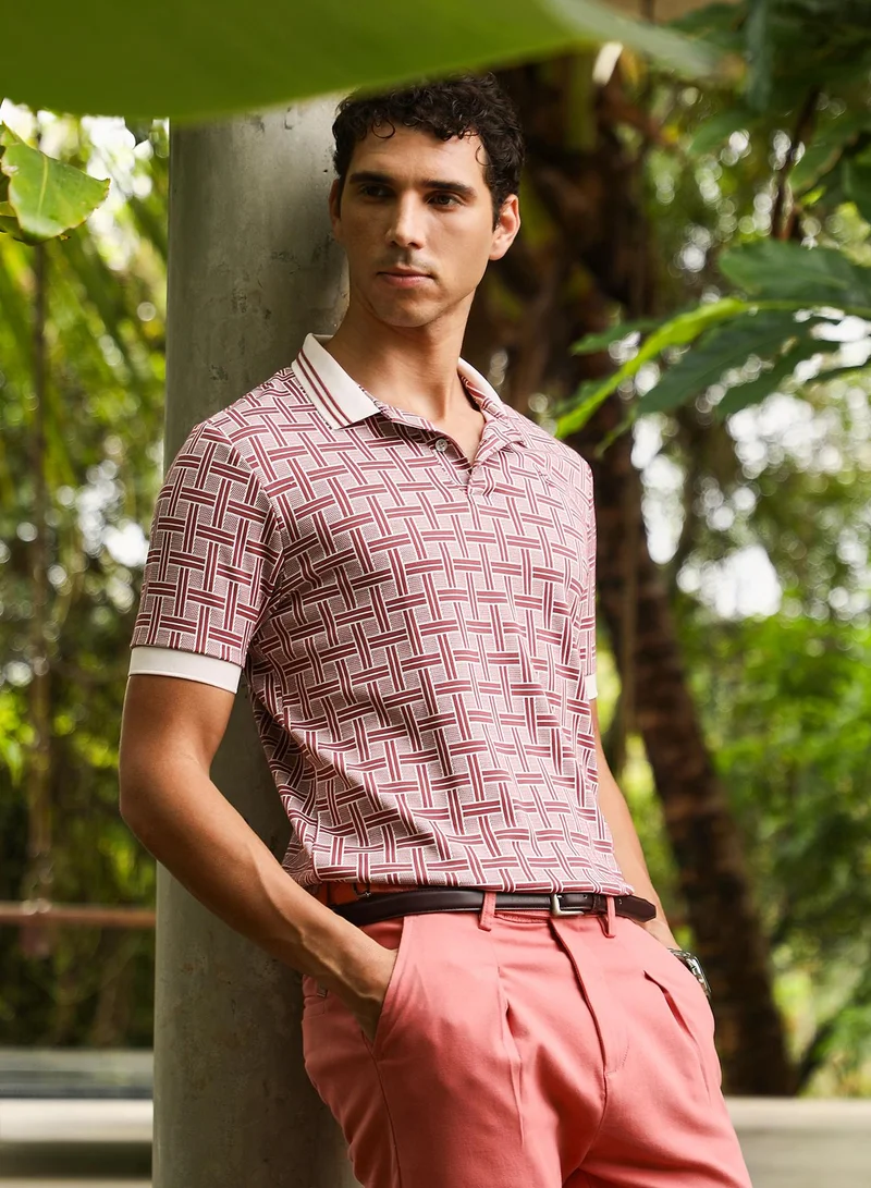 كامبوس سوترا تيشيرت بولو رجالي بنقشة الجاكار