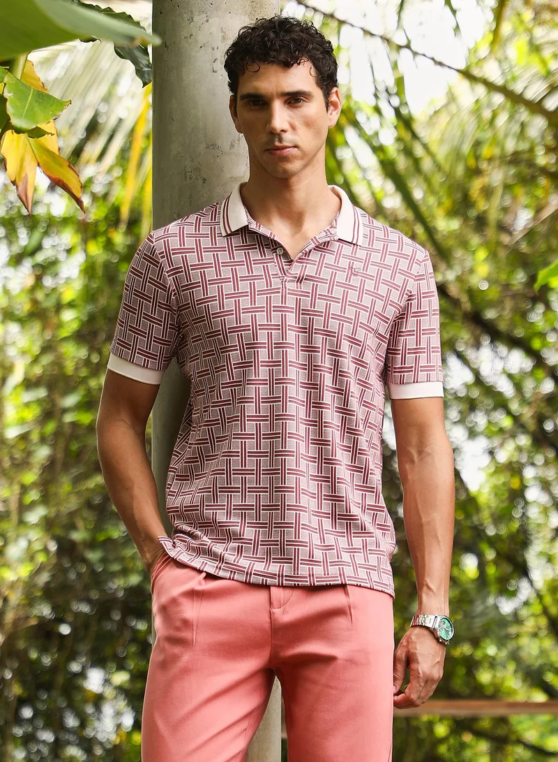 كامبوس سوترا تيشيرت بولو رجالي بنقشة الجاكار