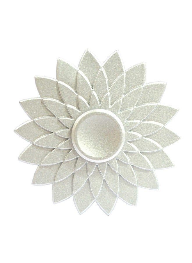 Premsons Premsons® Hand Spinner Desk Toy - High Speed Smooth Finger Spin Sensory Fidget Stress Relief Game Play for Kids & Adults - Birthday Party Gift - Metal - White Lotus  - Image 1