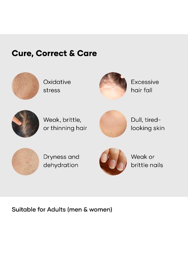 Cureskin Vital Boost Hair & Skin Multivitamin Tablets | With Biotin, Amino Acids & Antioxidants | Controls Hair Fall, Promotes Hair Growth & Skin Radiance | For Men & Women | 30 Tablets - Image 5