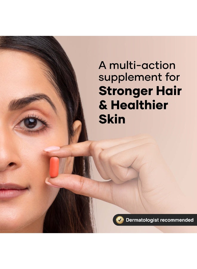 Cureskin Vital Boost Hair & Skin Multivitamin Tablets | With Biotin, Amino Acids & Antioxidants | Controls Hair Fall, Promotes Hair Growth & Skin Radiance | For Men & Women | 30 Tablets - Image 2
