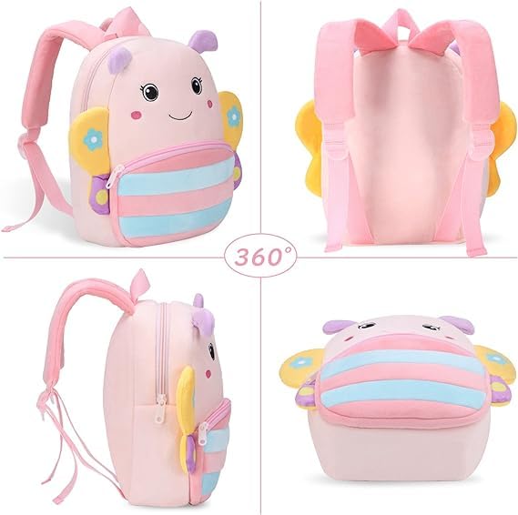 blue tree Cute Kids Backpack Toddler Bag Plush Animal Cartoon Mini Travel Bag for Baby Girl Boy 1-6 Years, Ideal for Gifting for Kids (Pineapple-Cute Butterfly) - Image 5