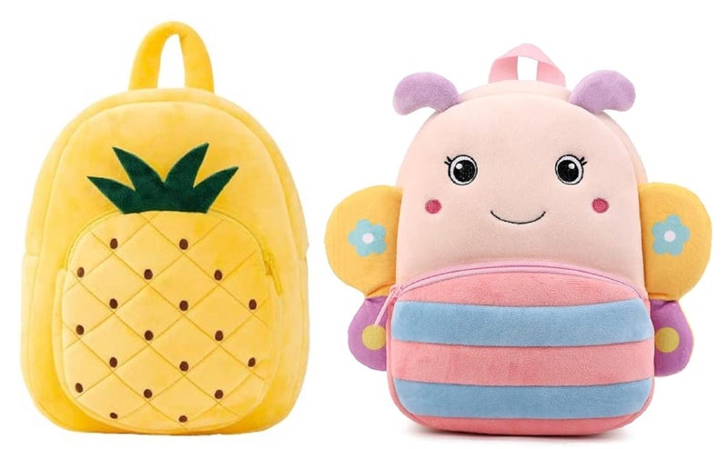 blue tree Cute Kids Backpack Toddler Bag Plush Animal Cartoon Mini Travel Bag for Baby Girl Boy 1-6 Years, Ideal for Gifting for Kids (Pineapple-Cute Butterfly) - Image 1