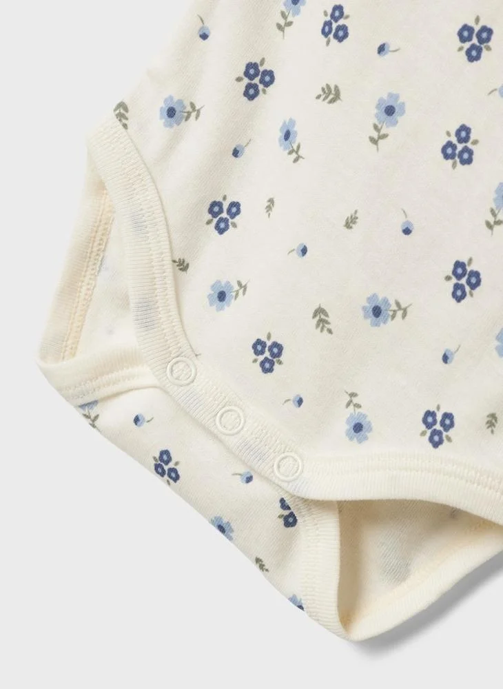 NAME IT Kids 3 Pack Jet Stream Flower Printed Bodysuit