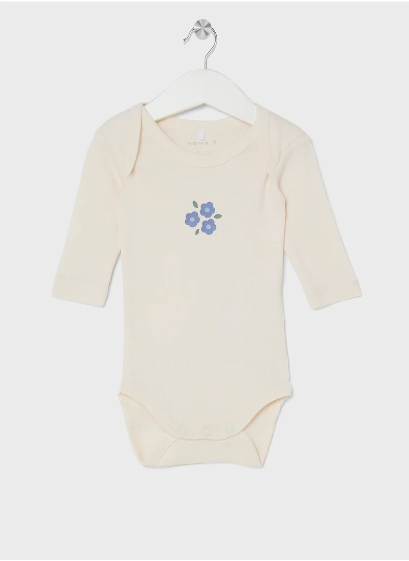 NAME IT Kids 3 Pack Jet Stream Flower Printed Bodysuit
