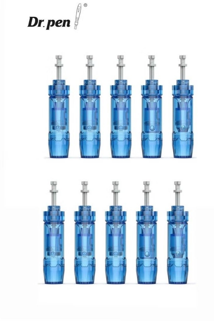 Dr.pen Drpen M8S/A9 Micro Needle Pen Replacement Cartridges 10pcs 18 Needle Genuine Leather Automatic Pen Clip Slot Cartridge - Image 1