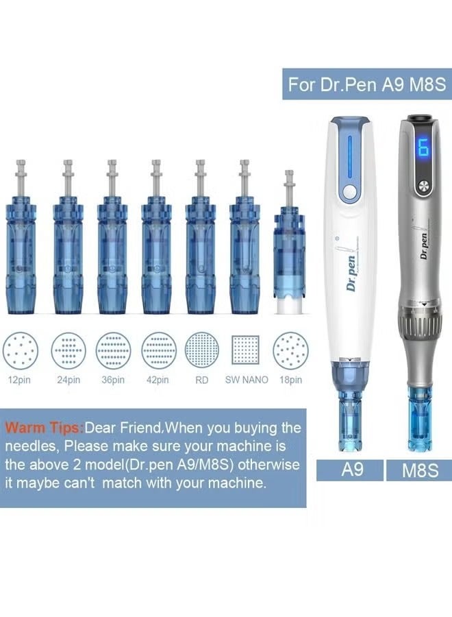 Dr.pen Drpen M8S/A9 Micro Needle Pen Replacement Cartridges 10pcs 18 Needle Genuine Leather Automatic Pen Clip Slot Cartridge - Image 3