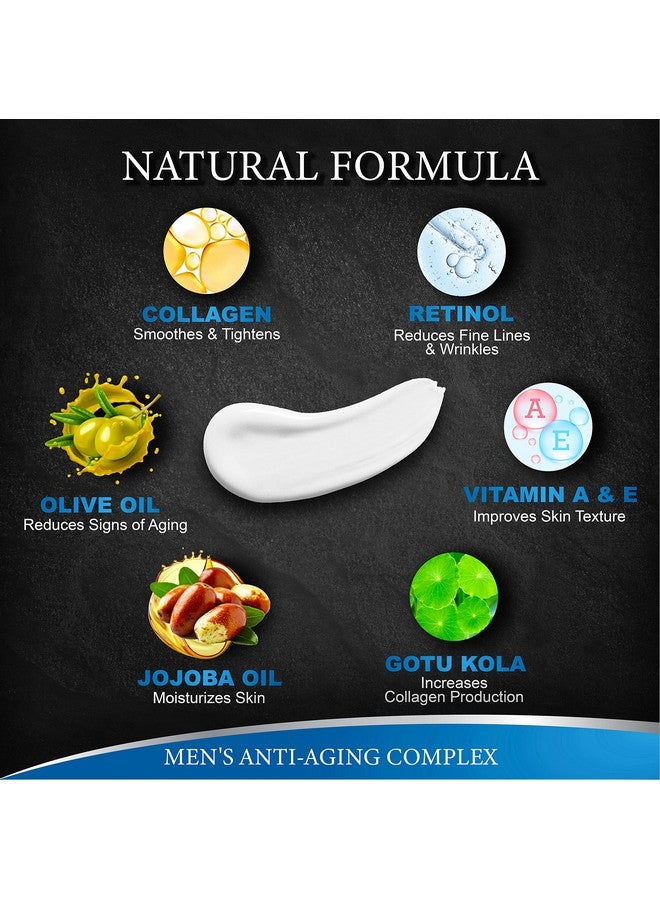 Menvils Mens Face Moisturizer Cream - Anti Aging & Wrinkle for Men with Collagen, Retinol, Vitamins E, Jojoba Oil - Face Lotion - Age Facial Skin Care - Eye Wrinkle - Day & Night - Made in USA, 4 oz - Image 3