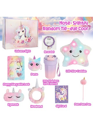 Unicorn Toys for Girls Age 4-12,Unicorn Gift Box Set for Girls,Girl Gifts with Unicorn Blanket Bag Eye Mask and Bracelets,New Year Birthday Children's Day Gifts for Girls﻿ - view 2