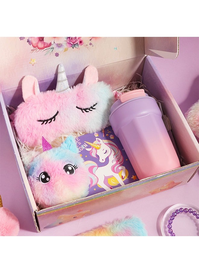 Beauenty - Unicorn Toys for Girls Age 4-12,Unicorn Gift Box Set for Girls,Girl Gifts with Unicorn Blanket Bag Eye Mask and Bracelets,New Year Birthday Children's Day Gifts for Girls﻿ - Image 1