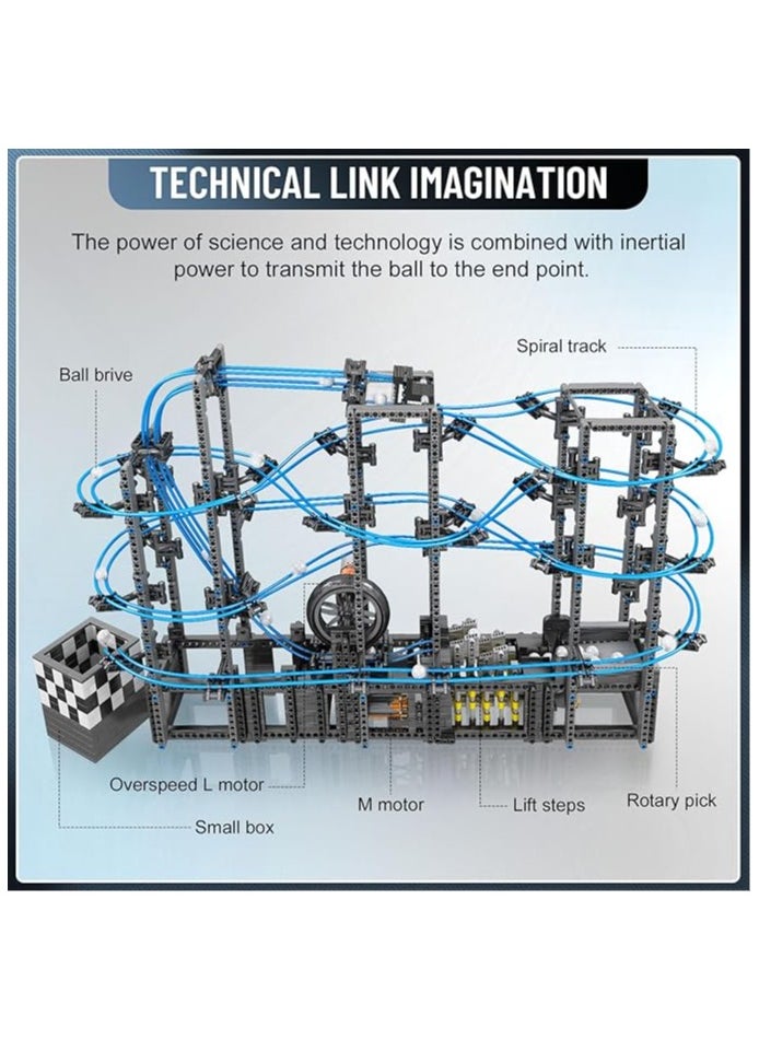 mould king - Mould King 26002 Track Racing ball roller coaster building Kit, Toy ultra-high speed electric ball Drive building Kit, children's building toy, STEM educational toy amusement park building kit model - Image 1