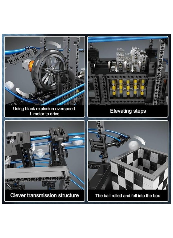 mould king - Mould King 26002 Track Racing ball roller coaster building Kit, Toy ultra-high speed electric ball Drive building Kit, children's building toy, STEM educational toy amusement park building kit model - Image 1