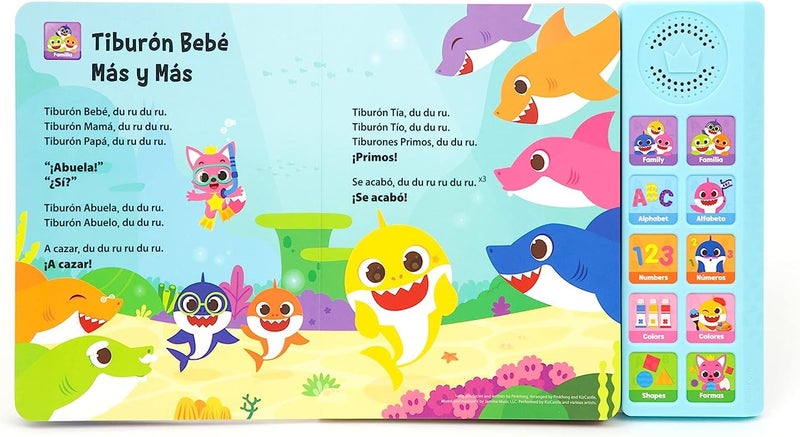 Pinkfong [10BTN] Pinkfong Baby Shark Bilingual Musical Sound Book | Baby Shark English-Spanish Learning Songs for Toddlers 1-3 | Educational Toy with Nursery Rhymes | Perfect Baby Shark Birthday - Image 5