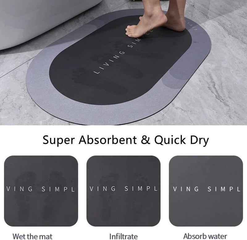 Trendy Oval Non-Slip Bathroom Mat – Shock Absorbing, Water-Absorbing, Soft Rubber Material, Anti-Slip, 40x60cm for Safe, Comfortable Bathing Experience - Image 2