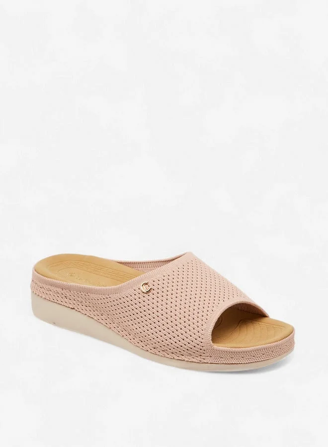 Le Confort Flyknit Textured Slip-On Comfort Sandals