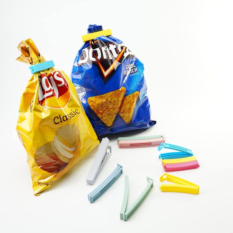 Yarall 32 PCS Plastic Chip Clips for Food Packages, Curved Design Sealing Bag Clips for Food, Kitchen and Home, 2 Sizes(4.3inch x 20, 3.1inch x 12) - Image 5