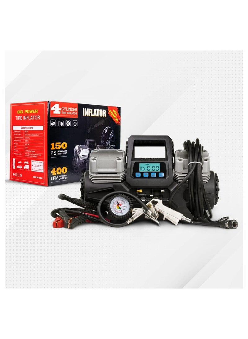 Golden Camel 4 Cylinder Car Air Compressor Ultra Extreme 4x4 Tire Super Air Flow Portable 150 PSI - Image 1