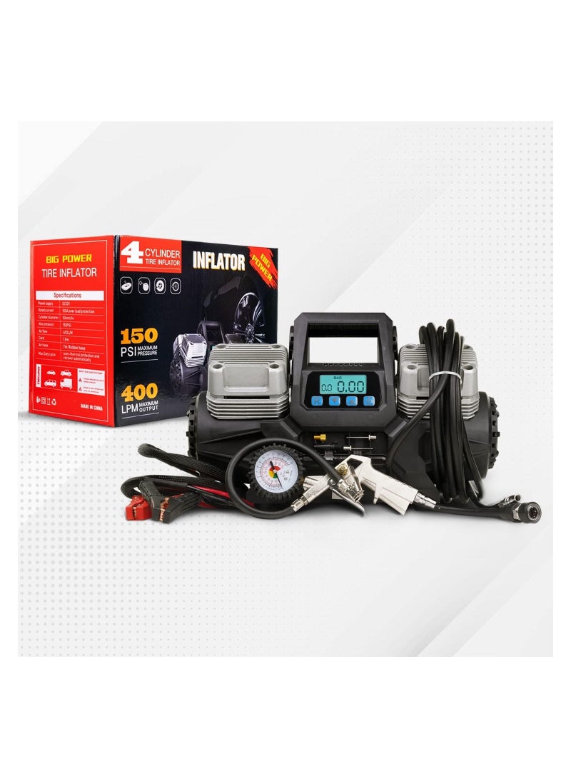 Golden Camel 4 Cylinder Car Air Compressor Ultra Extreme 4x4 Tire Super Air Flow Portable 150 PSI  - Image 1