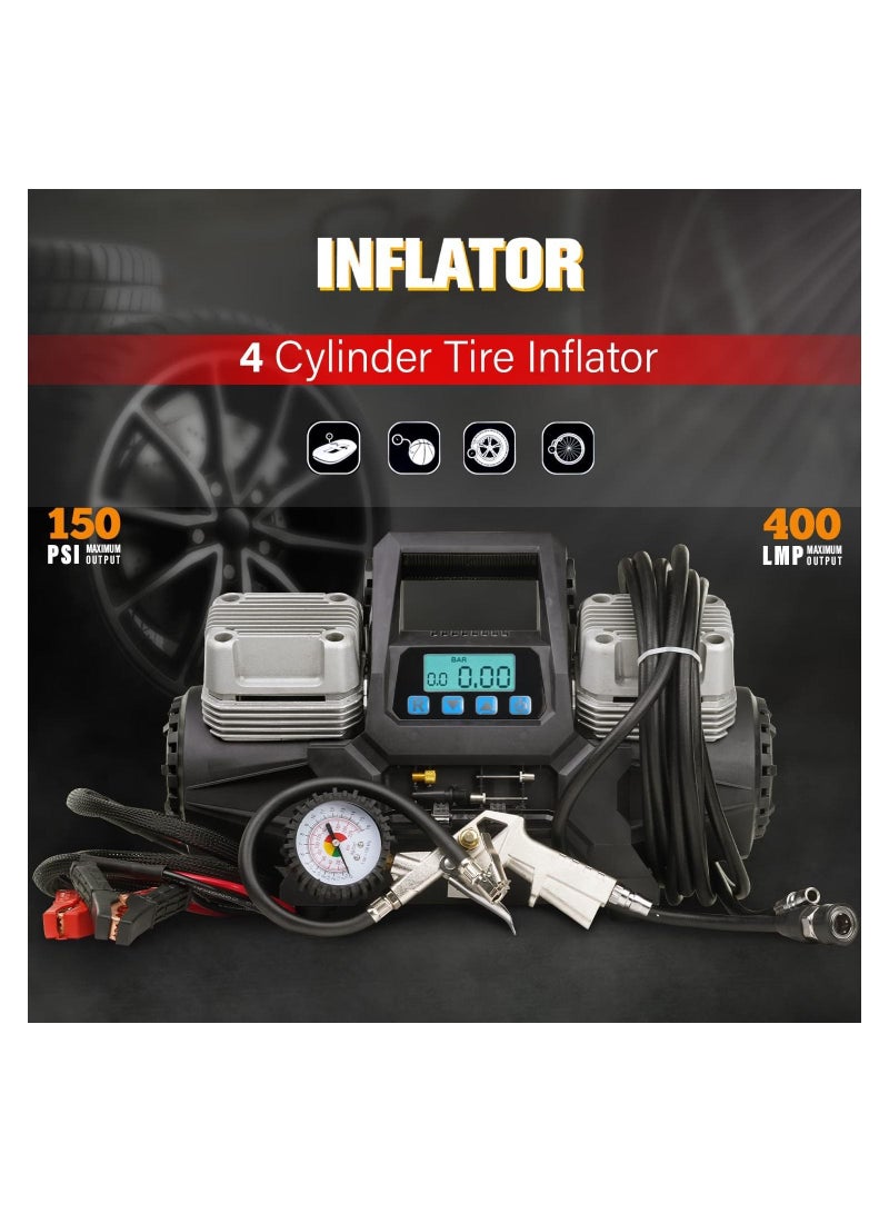 Golden Camel 4 Cylinder Car Air Compressor Ultra Extreme 4x4 Tire Super Air Flow Portable 150 PSI  - Image 2
