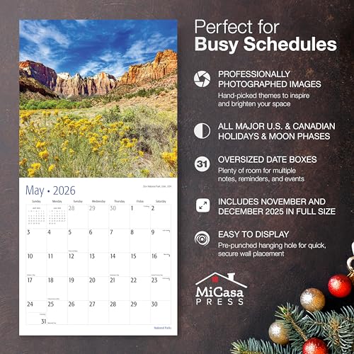 MICASA PRESS America the Beautiful 2026 Wall Calendar 12 Month | 12" x 24" Open | Thick & Sturdy Paper | Giftable | Nature Travel Calendar 2026 - Image 2