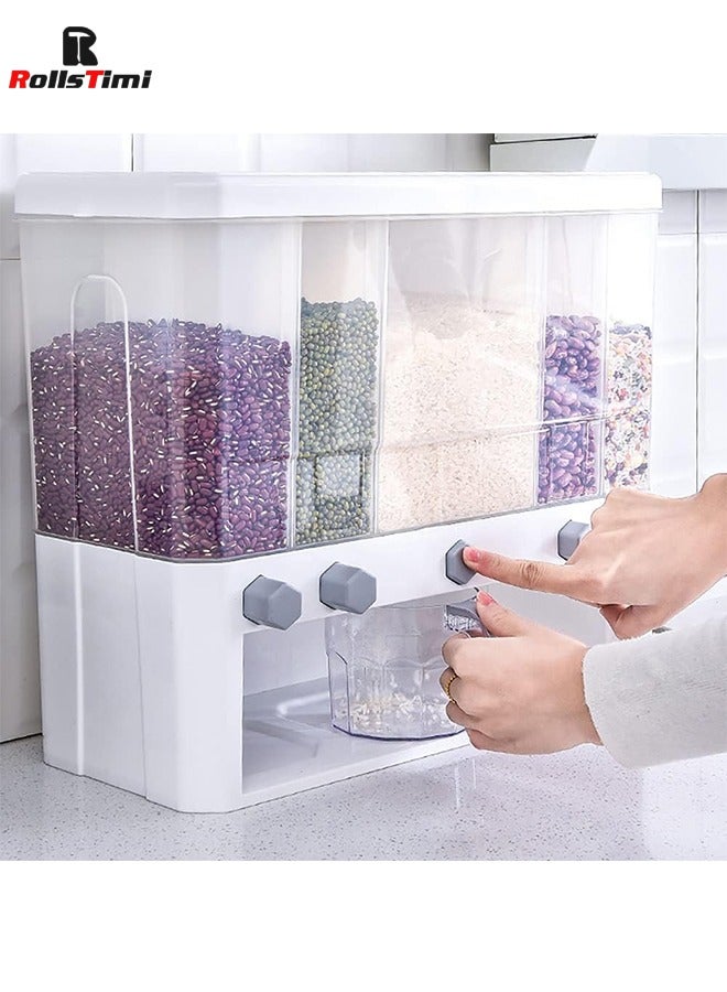 RollsTimi  Kitchen Dry Kitchen Food Storage, Dispenser Wall Mounted Cereal Rice Storage Container TankKitchen Dry Kitchen Food Storage, Dispenser Wall Mounted Cereal Rice Storage Container Tank - Image 2