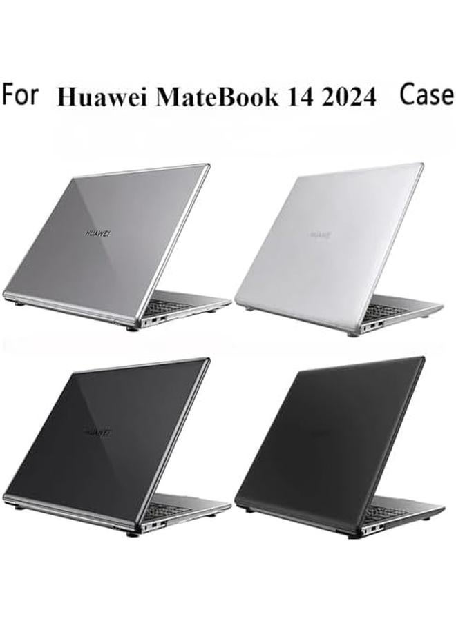 erorex Laptop Case Compatible With Huawei Matebook 14 14" 2024 Crystal And Matte Pc Cover Laptop Protective Hard Shell Matte Black - Image 2