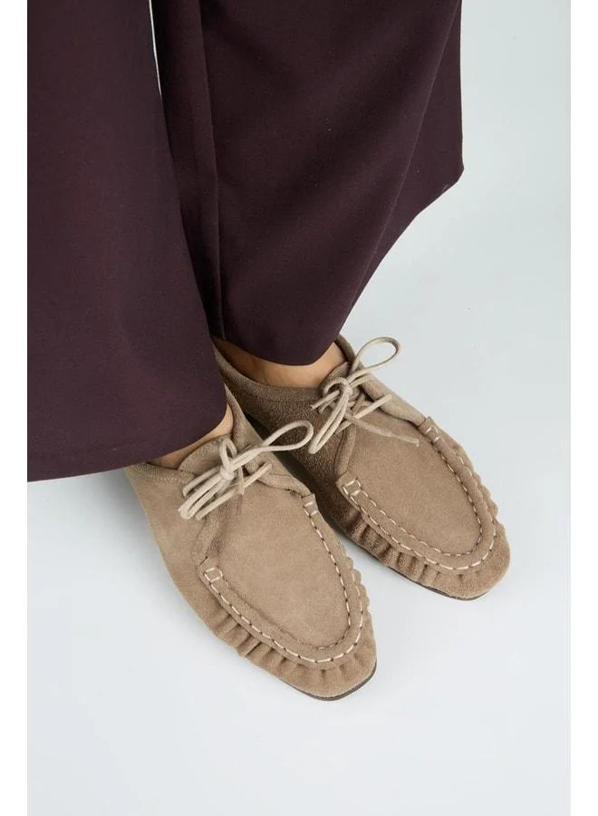 Manijero  Teressa Women's Genuine Leather Pleated Laced Viscose Shoe. for Women | Best Price UAE