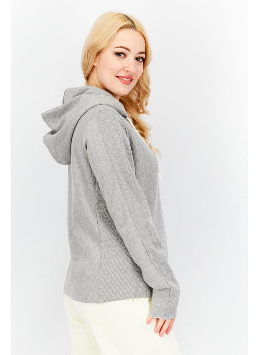 Women Sportswear Fit Hooded Long Sleeve Sweatshirt, Grey - pzsku/ZA6375B3DF20A3A94BED3Z/45/_/1739715451/aee95171-34ec-4758-bf00-b4070f067234