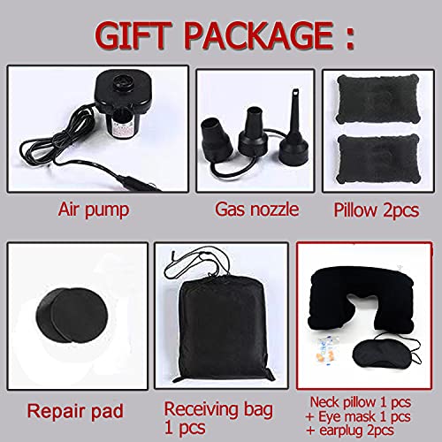 Onirii Inflatable Car Air Mattress Back Seat Bed with Air Pump,Thickened Portable Car Travel Sleeping Camping Air Mattress Blow Up Bed for Car Universal SUV - Image 3