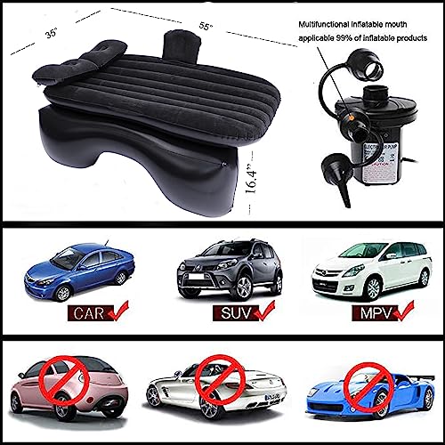 Onirii Inflatable Car Air Mattress Back Seat Bed with Air Pump,Thickened Portable Car Travel Sleeping Camping Air Mattress Blow Up Bed for Car Universal SUV - Image 5