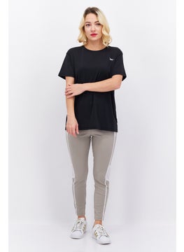Reebok Women Sportswear Fit Short Sleeve Brand Logo Training Tops, Black  - Image 2