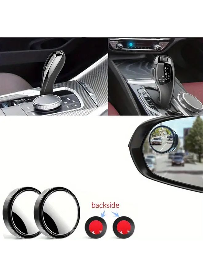 Carbon Black Shift Knob Kit for BMW E90 E91 E93 With 2 Adjustable Blind Spot Mirrors - Image 1