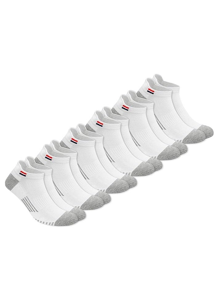 NAVYSPORT - NAVYSPORT Ankle Socks for Men Women Cotton Sports Socks Pack of 6 Pairs, Free Size, White - Image 1