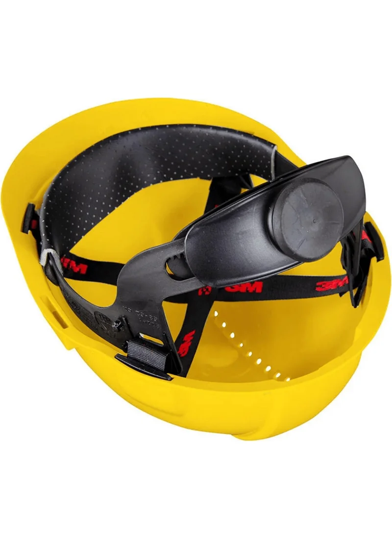 3M ™ G3000NUV-GU Hard Hat, Uvicator, Latch, Vented, Plastic Sweatband Helmet / Yellow