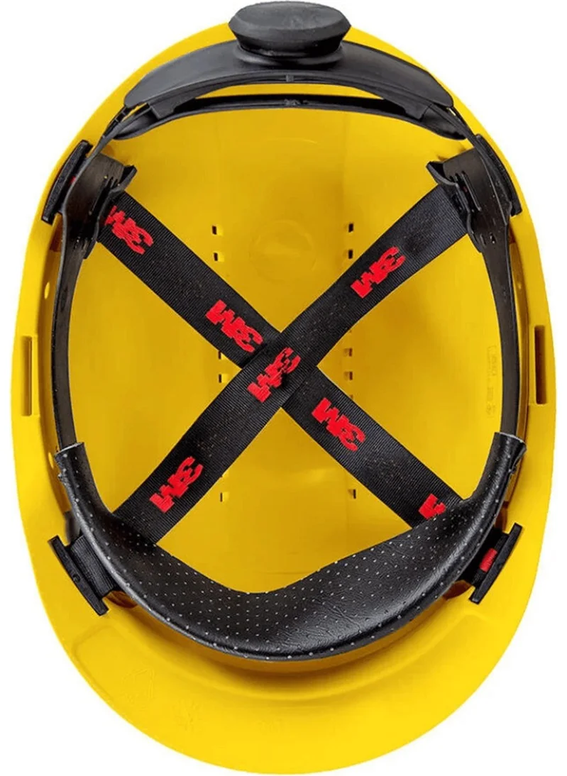 3M ™ G3000NUV-GU Hard Hat, Uvicator, Latch, Vented, Plastic Sweatband Helmet / Yellow
