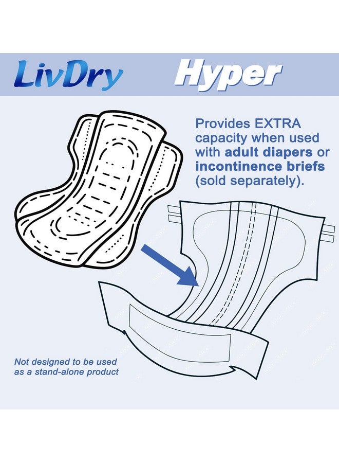  ليفدري ضمادات ليف دراي عالية الامتصاص للملابس الداخلية وحفاضات الكبار، للنساء والرجال، هايبر ٢٤٠٠ (١٨ قطعة) - Image 2