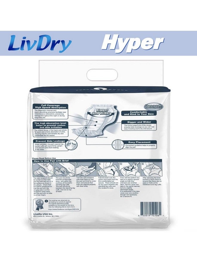  ليفدري ضمادات ليف دراي عالية الامتصاص للملابس الداخلية وحفاضات الكبار، للنساء والرجال، هايبر ٢٤٠٠ (١٨ قطعة) - Image 1