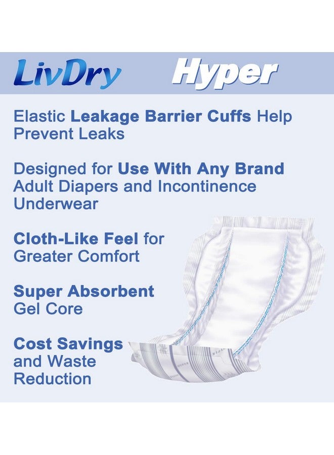  ليفدري ضمادات ليف دراي عالية الامتصاص للملابس الداخلية وحفاضات الكبار، للنساء والرجال، هايبر ٢٤٠٠ (١٨ قطعة) - Image 4