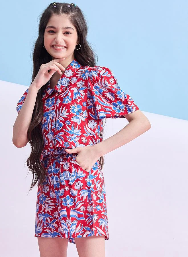 Stylo Bug Stylo Bug Flower Print Shirt and Shorts Set