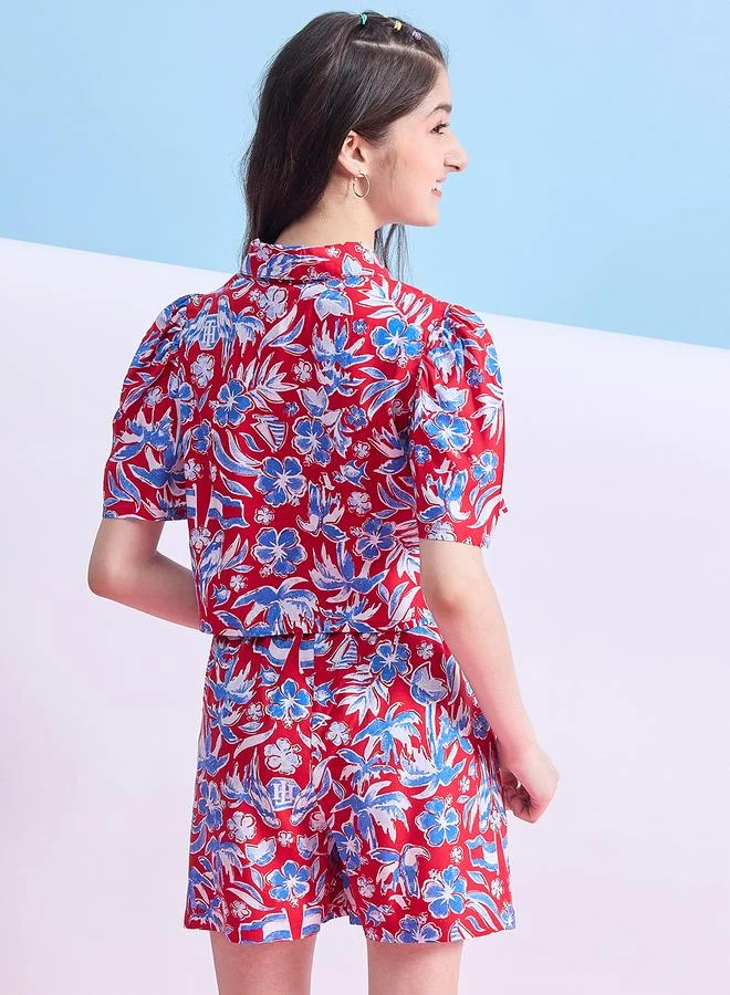 Stylo Bug Stylo Bug Flower Print Shirt and Shorts Set