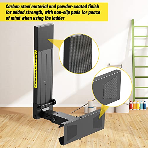 Tanfix Foldable | Heavy-Duty Ladder Extender Pro, High Strength Steel Material Design Ladder Extension Pro for Stairs w/Non-Slip Mat, 9.25-15.5" Adjustable Height, Applicable Ladder Feet Spacing 20" - Image 5