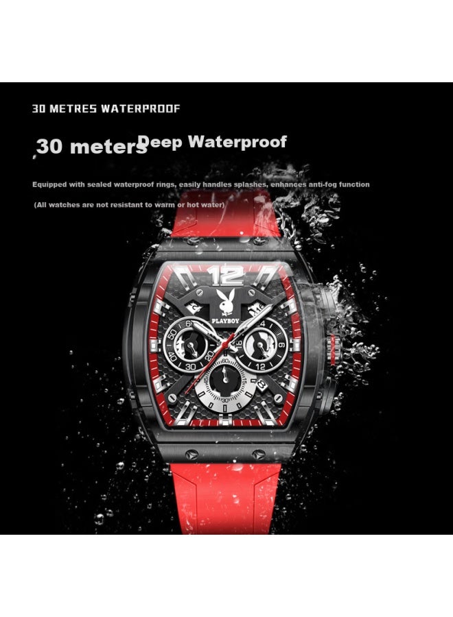 Playboy Men's Luminous Waterproof Mechanical Style Quartz Watch 3075 - Birthday Gift Fashion Trend Wrisch - Image 3
