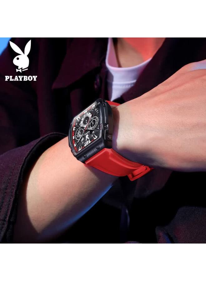 Playboy Men's Luminous Waterproof Mechanical Style Quartz Watch 3075 - Birthday Gift Fashion Trend Wrisch - Image 1