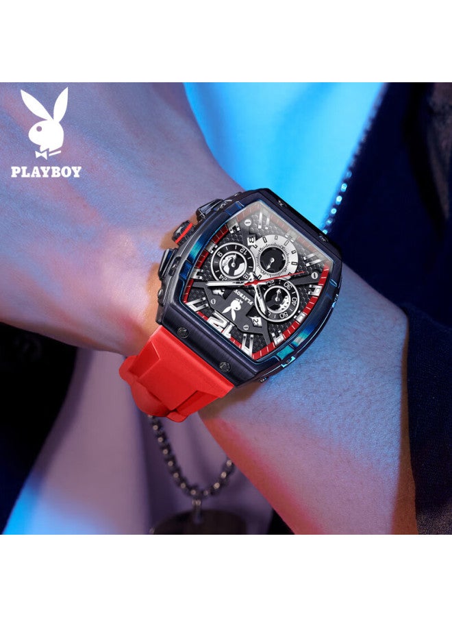 Playboy Men's Luminous Waterproof Mechanical Style Quartz Watch 3075 - Birthday Gift Fashion Trend Wrisch - Image 2