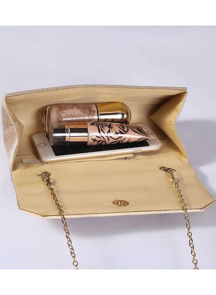 Gloden سلسلة قابلة للفصل متلألئة مساء القابض مع مخلب المغلف الفاخر مع حفل زفاف رسمي كوكتيل - Image 4